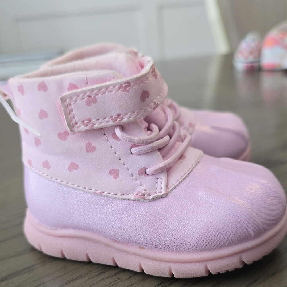 Carter's Pink Heart Baby Walker Shoes